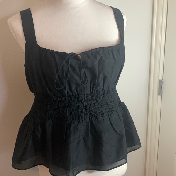 J. Crew Tops - J. Crew Navy blue cinched tank top with cute tie at bosom. NWT